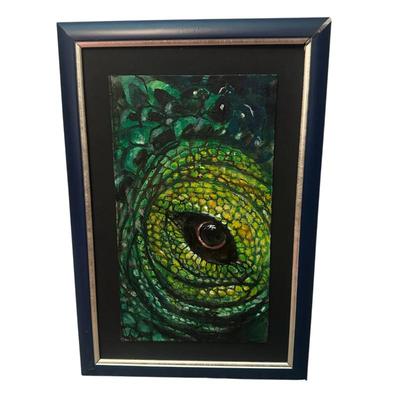 Sale Photo Thumbnail #449: "The Ancient Lizard Wisdom" Ukraine artist 40x25cm by Lilya Guseva 19" x 12" 