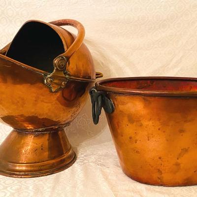 Large Antique Coal Scuttle Bucket
