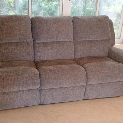Ashley Furniture Dark Gray Reclining Powered Electric Fabric Sofa