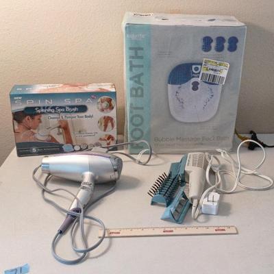 Bath Lot - New Foot Bath, New Spin Spa, John Frieda Hair Dryer+