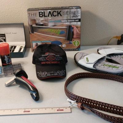 Guy Stuff - Harley Hat, Slides, Leather Belt, Table Tennis+++