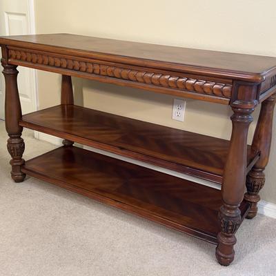 Wood & glass Heavy Console Table 50x20x30 (matches pair of end tables)