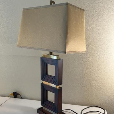 Modern wood & metal Squares Table Lamp 18x33x10