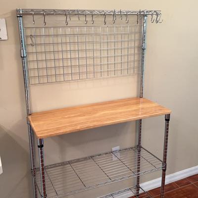 Modern Wood & Steel Bakers Rack 36x15x62