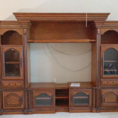 Huge Michael Amini Entertainment Center, Adjustable, 119x23 By 88 Currently