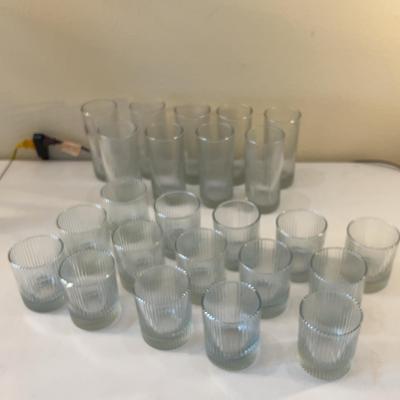 Ribbed Glass Water Cups & Tumblers 