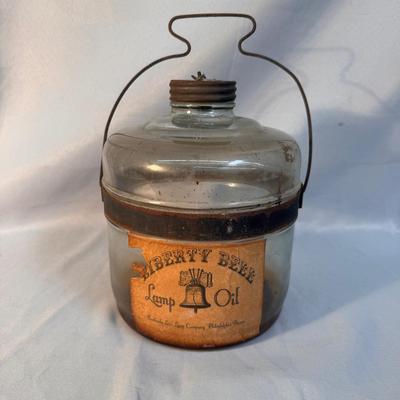 Vintage Liberty Bell Lamp Oil Bottle