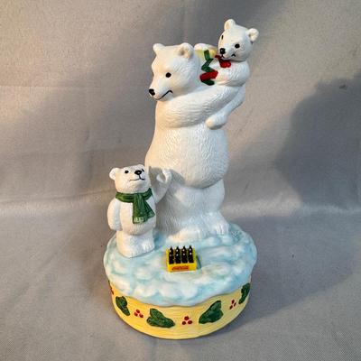Coca-Cola Polar Bear Family Musical Figurine 