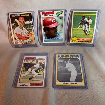Baseball LEGENDS LOT! Lou Brock, Johnny Bench, Joe Morgan, Mickey Mantle 