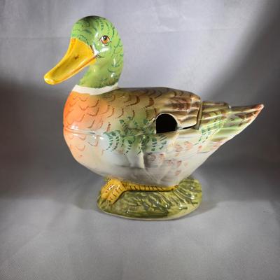 Vintage Hand-Painted Italian Duck Tureen