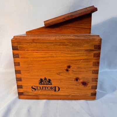 Vintage Stafford Wooden Shoe Shine Kit Box 