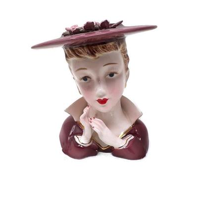 Vintage Lefton Lady Head Vase 