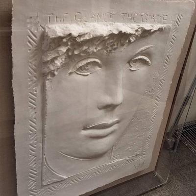 “The Glance The Gaze” Embossed Paper Relief by Frank Gallo - Framed Art

