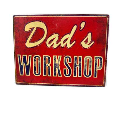 Retro “Dad’s Workshop” Metal Sign 