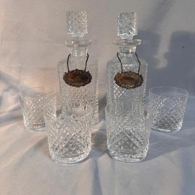 Elegant Vintage Cut Glass Decanter Set