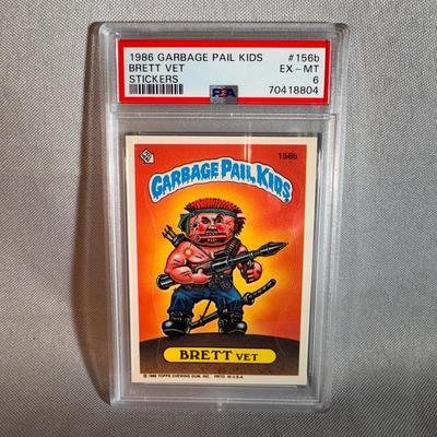 1986 Garbage Pail Kids #156b “BRETT VET” – PSA 6 EX-MT 