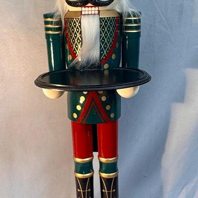 Whimsical Nutcracker Butler with Serving Tray