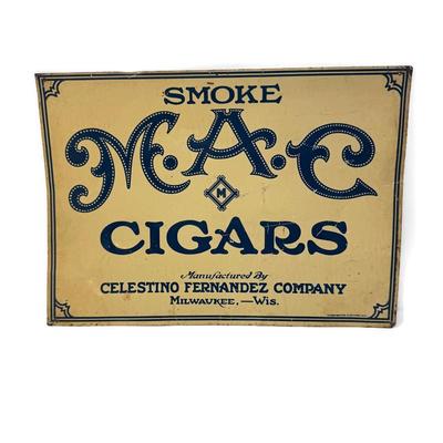 Antique MAC Cigars Tin Sign