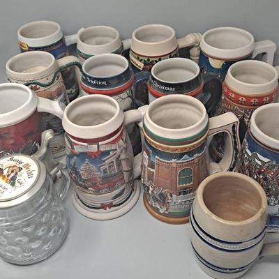 Budweiser Holiday Stein Collection (12) And More