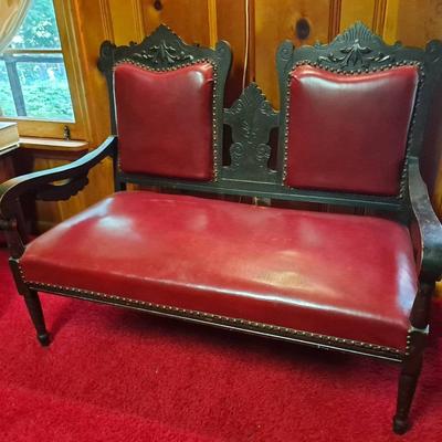 Carved Eastlake Parlor Settee (Damage To Frame)