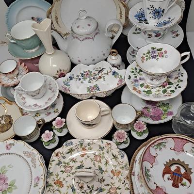 Tea Time:  Teacups; Plates; Shakers; etc. Including Limoges, Aynsley And More