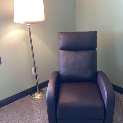 Reclining Side Chair with Floor Lamp