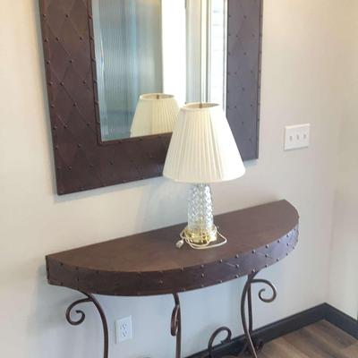 Hallway Table, Mirror & Lamp
