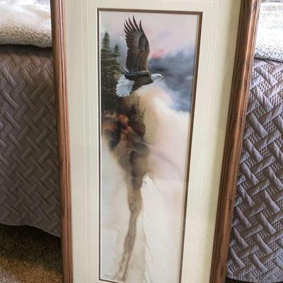Limited Edition (150 total) Tall Print with Bald Eagle Flying Over Cliff