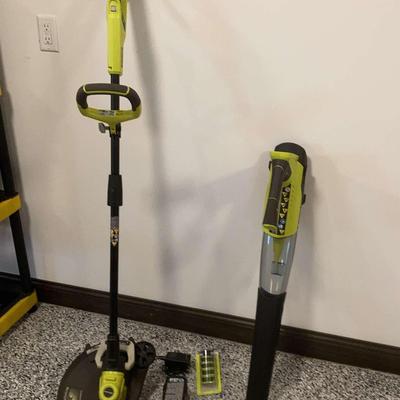 Ryobi Battery Operated Weed Trimmer and Leaf Blower