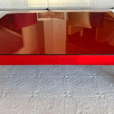 Sf122 large red wooden lacquered coffee table