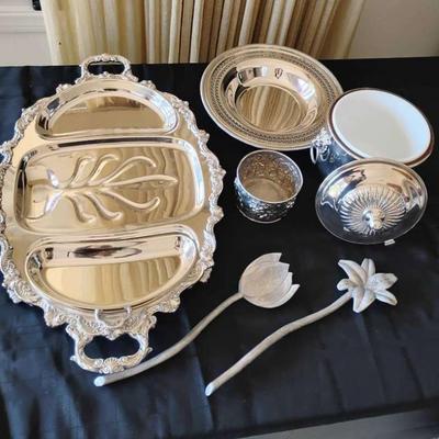 Sf188 silver plated servingware lot 2