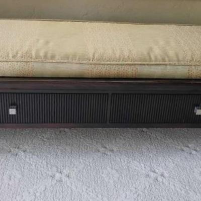 Sf116 dark wood bench with drawers