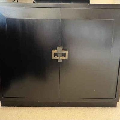 Sf185 black solid wood storage cabinet