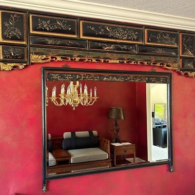 Sf156v chinese architectural archway and framed mirror