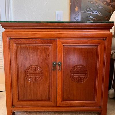Sf174 carved asian nightstand 1 of 2