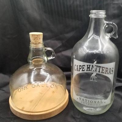 (MDR3065) Cape Hatteras Glass Jug And Glass Jug Cheese Ball Dish