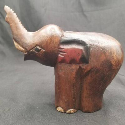(MDR00041) Hand Carved Wooden Elephant From Thailand 