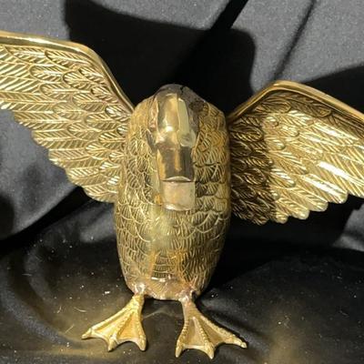 (S216) Vintage Solid Brass Duck Statue