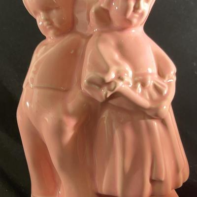 (S178) Vintage Pink Dutch Boy & Girl Planter