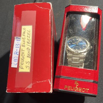 (S441DW) Peogeot , Steel tone with blue dial, Men’s Watch