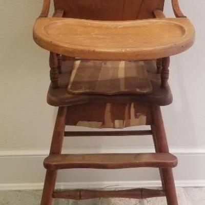 (MDR3009) Vintage E L Thompson Childs High Chair With Potty Seat