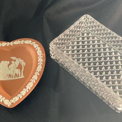 (S174) Vintage Pink Wedgewood Heart Trinket Dish/Trinket Tray