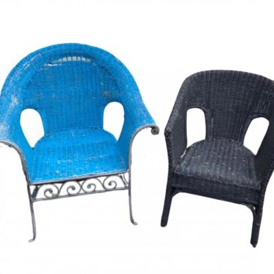 Two Vintage Wicker Chairs