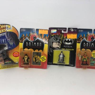 4 Die Cast Metal Toy Figures - Batman Figures and Alien Figures	