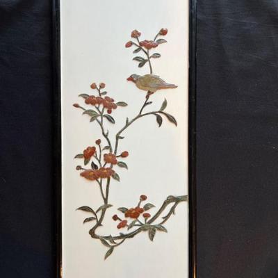 Deco Lacquer Relief Asian Art Panel
