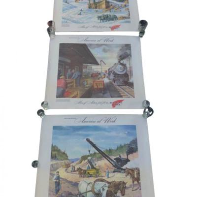 Trio Of Vintage Red Wing Shoes Posters by Les Kouba