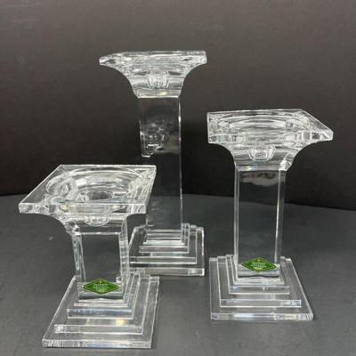 Set of Three Shannon Crystal Candle Holders