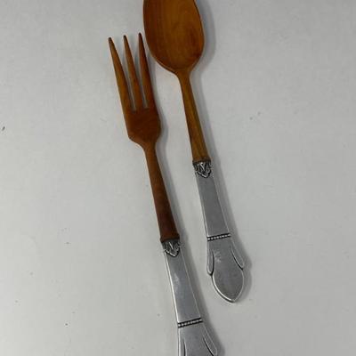Sterling and Teak Salad Servers
