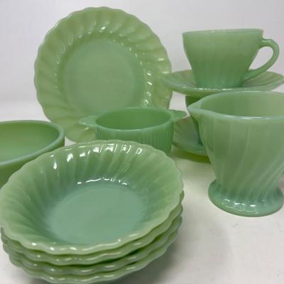 Assortment of Jade-ite Anchor Hocking Dishes - Bowls & MORE