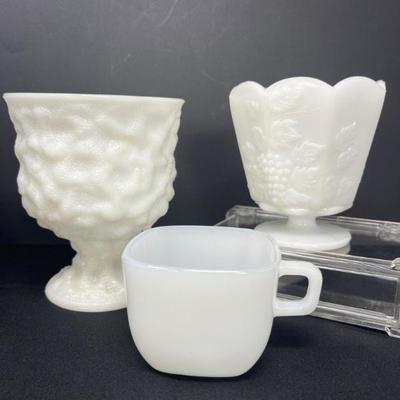 Milk Glass Trio - E O Brody & Glasbake